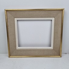 Cadre, bois, toile, doré, beige, Frame,  French, Ancien, 