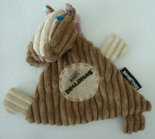 *. DOUDOU PLAT BABY DEGLINGOS CHEVAL  ANE MARRON CLAIR  BEIGE YEUX BLEU NEUF*