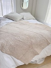 57x56 18th 1770 French antique quilt pique boutis small scale dress fabric desi