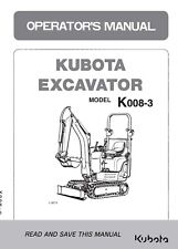 K008-3 Excavator Operator Instruction Maintenance Manual Kubota RA028