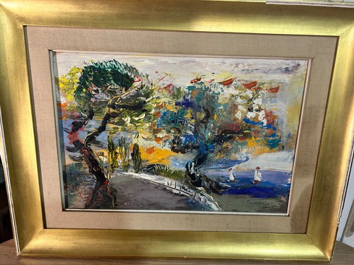 Peinture huile abstraite - à, l'huile