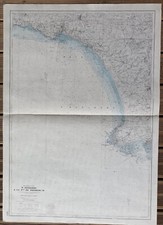 CARTE MARINE D'AUDIERNE A LA POINTE DE PENMARC'H BRETAGNE  75 x 105 cm