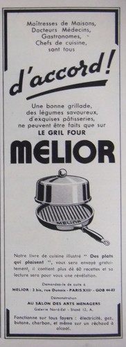Publicité 1954 gril four - le,