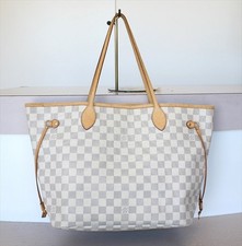 AUTHENTIC LOUIS VUITTON NEVERFULL MM Damier Azur Tote bag No.1505