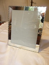 Ancien grand cadre porte photo miroir rectangulaire à biseaux vintage 1950