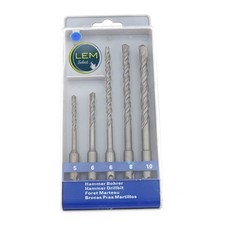 Coffret de 5 forets à béton SDS Jeu de mèches torsadées pointes au carbure de tu