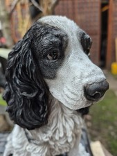 Black And White Cocker Spaniel Dog Ornament Figurine Collectable *Vivid Arts*