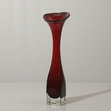 Vintage Aseda Sweden Glass Vase Scandinavian Design 1970s