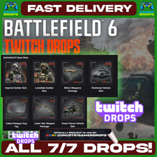 Battlefield 6 BF6 TWITCH DROPS - ALL 7/7 AVAILABLE - SOLDIER SKIN - VEHICLE SKIN