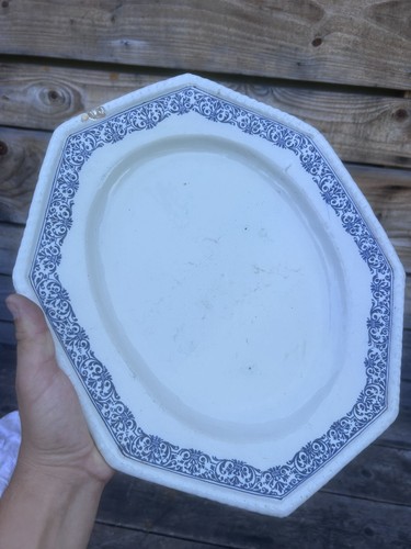 Grand plat octogonal faïence - grand,