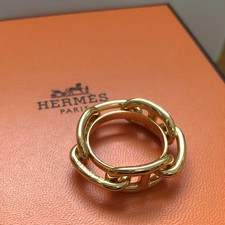 HERMES Scarf Ring Chaine D'Ankle Gold 3cm Diameter - Excellent Condition