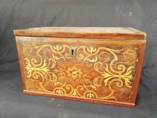 Coffre ancien en bois/marqueterie/fin 18 ème siècle/old Marquetry wood chest
