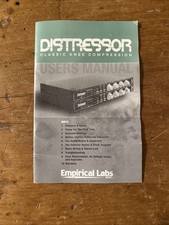 Empirical Labs Distressor Original Owners Manual / User Manual