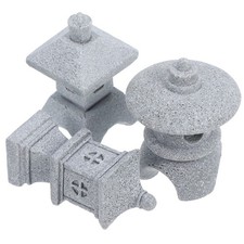  3 pièces Miniature Pierre Lanterne Pagode Style Japonais Pagode Lanterne Statue