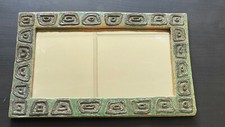 Rare 70's Large Ceramic Mirror Geometric Decor Perfect Condition