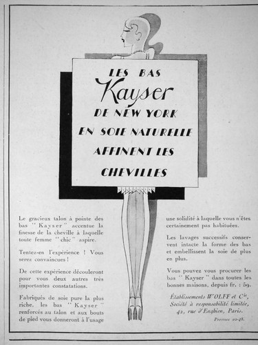 Publicité 1928 bas kayser - publicitÉ,