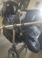 Poussette double brevi bleu