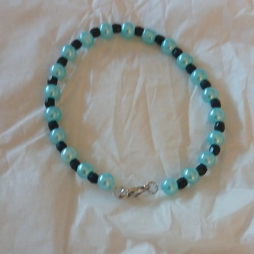 Bracelet perles rondes bleu - , et