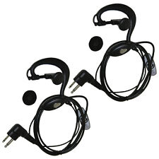 HQRP Set: 2x 2Pin External Ear Loop Hands Free for Motorola Series Radio Devices