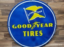 Porcelain Goodyear Tires Enamel Metal Sign Size 24" Inches Round