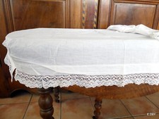 OLD COTTON BOX SPRING COVER fine and LACE 90 X 190 / 4 RIGHT ANGLES sewn