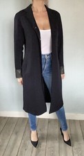 Manteau long détails cuir