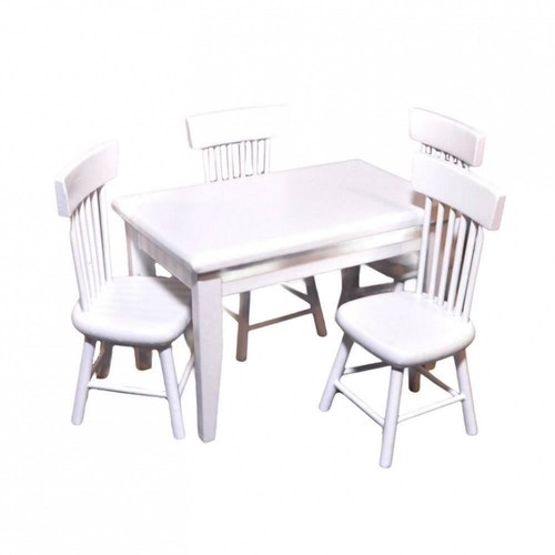 Poupées maison blanc - blanc, table