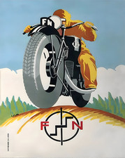 Affiche moto FN Belgian Racing