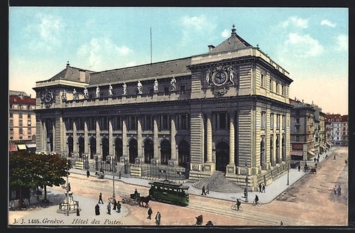 Carte postale genève tram - carte, genève,
