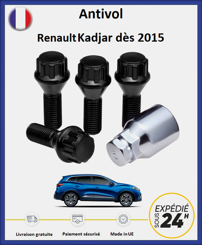 Ecrous antivol roues noir - ecrous, de