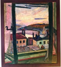 grand tableau huile sur carton