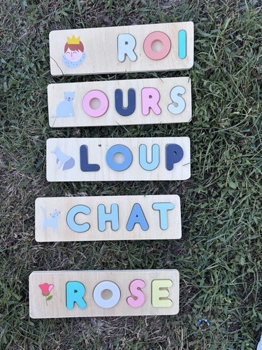 Lot plaques puzzles lettres - 5, plaques/puzzles