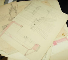 Drawing lot 1870 Baudouin architect Avallon church Saint Jacques Montreuillon