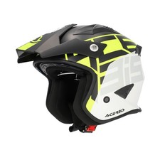 Casque Demi Moto Acerbis Jet Aria Graphique Noir Jaune Fluo Taille S M L XL XXL