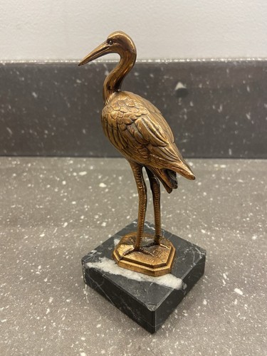 Petit bronze animalier - bronze, cigogne