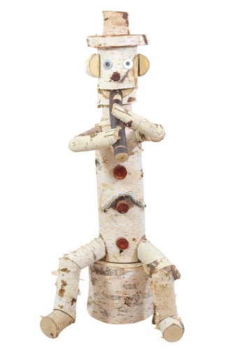 Figurine jardin flûtiste bois