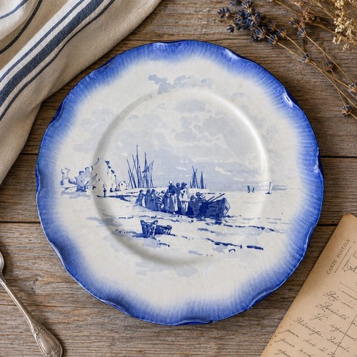 Assiette plate ancienne - , en
