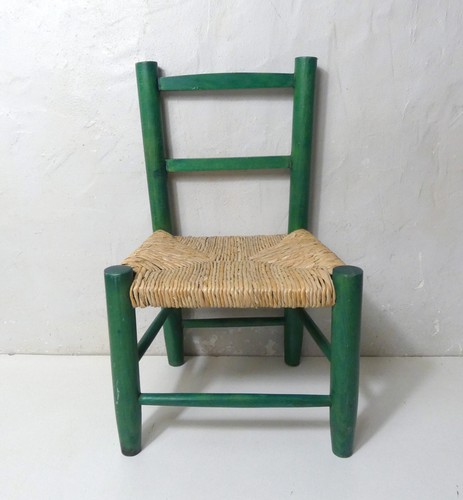 Ancienne chaise paillée - , en
