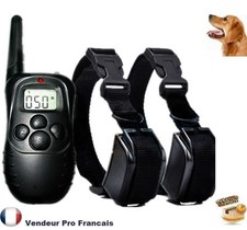 Collier de Dressage Electrique pour 2 Chien LCD Vibreur Etanche Rechargeable 
