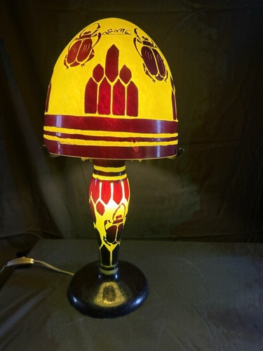 Lampe pate verre signee - pate, de