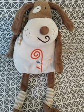 Doudou peluche chien marron