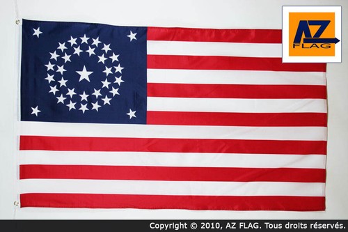Drapeau usa étoiles rond - drapeau, en