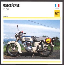 1957 Motobecane 125cc Z56C Motoconfort Motorcycle Photo Spec Sheet Info Card