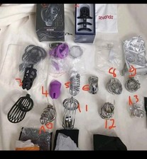 1 Au Choix Cage de Chasteté Cage à Pénis Plastique Avec 5 Anneaux Mâle Chasteté 