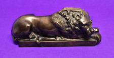 Vintage Bronze Lion Figure After Anthony Canova 1792 Sculpture for Pope in Rome