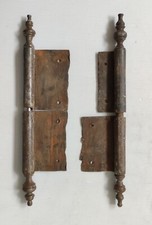 PAIR OF HINGES LARD PLUG WROUGHT IRON FOR CABINET DOOR CLOSET 18TH CENTURY HT 28 cm
