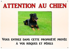 plaque métal chien beauceron
