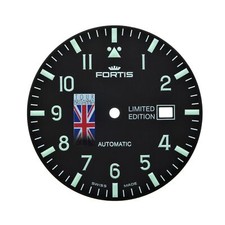 Cadran FORTIS pour ETA 2824-2 noir 35,13 mm 'Tour Britannia'