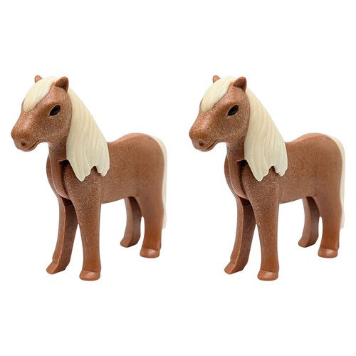 Playmobil poneys bruns - poneys,