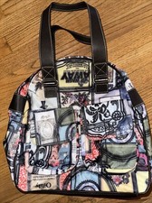 OILILY MULTICOLOR BEAUTY PARIS THEME SHOULDER TOTE PURSE POLYURETHANE